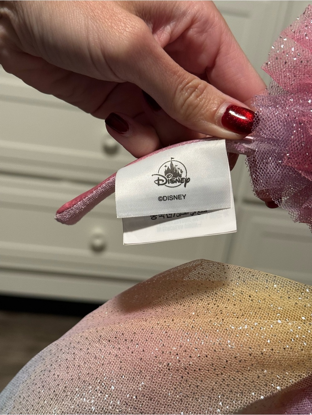 Disney Parks Rainbow Minnie Ears Veil Headband Pastel Princess Unicorn - Picture 5 of 6